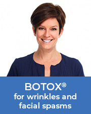 Smiling woman - BOTOX for wrinkles and facial spasms